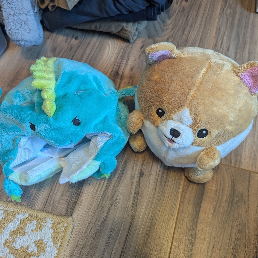Mini Squishable corgi with Squishable dragon costume.